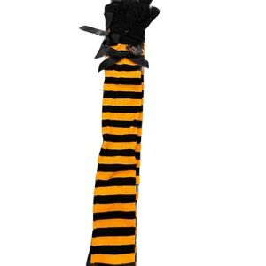 ❤️ BLACK & ORANGE STRIPED OVER THE KNEE SOCKS NEW